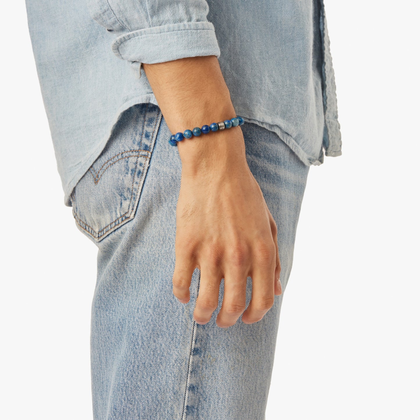 8mm Beaded Lapis Bracelet - Lapis