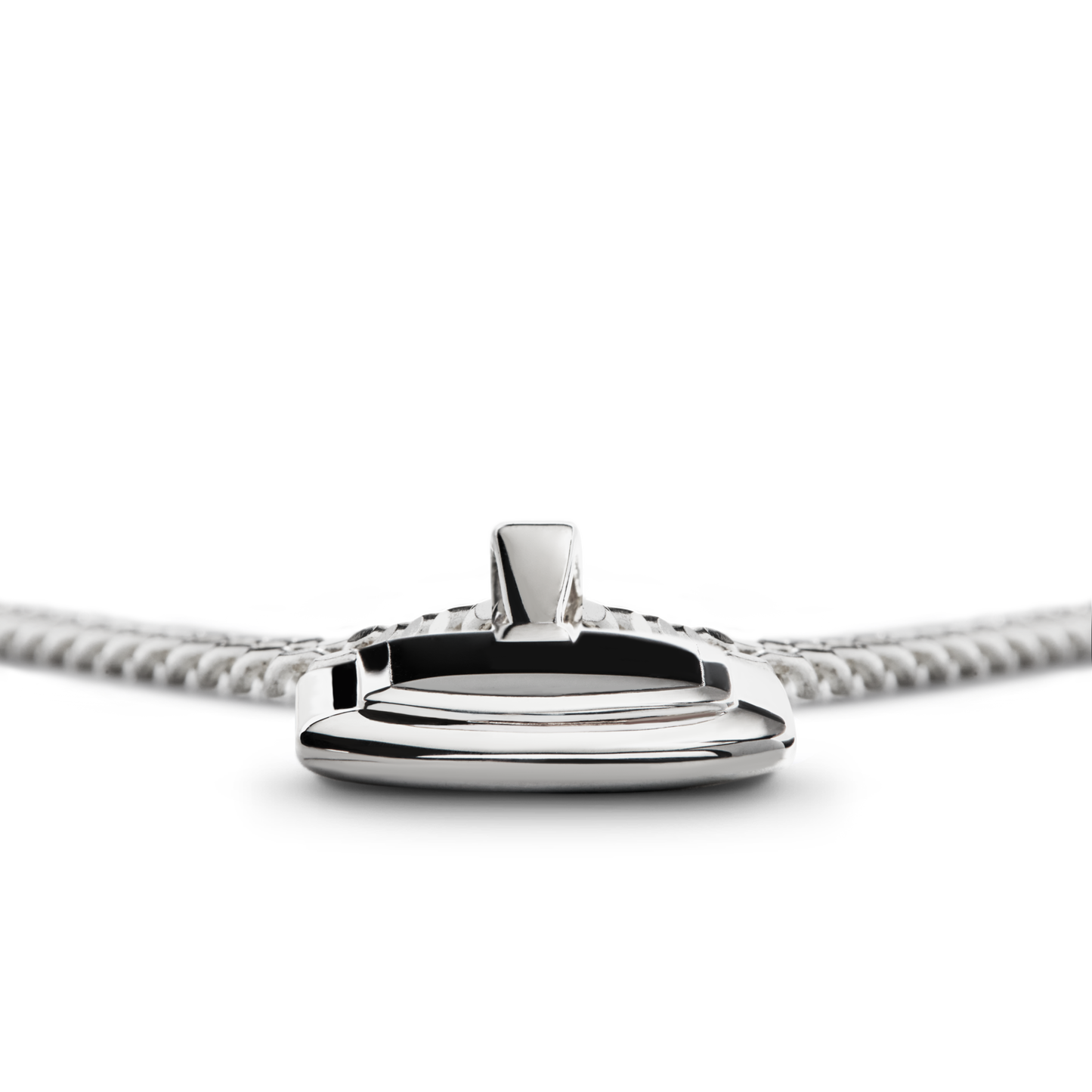 Onyx Tag Necklace - Sterling Silver