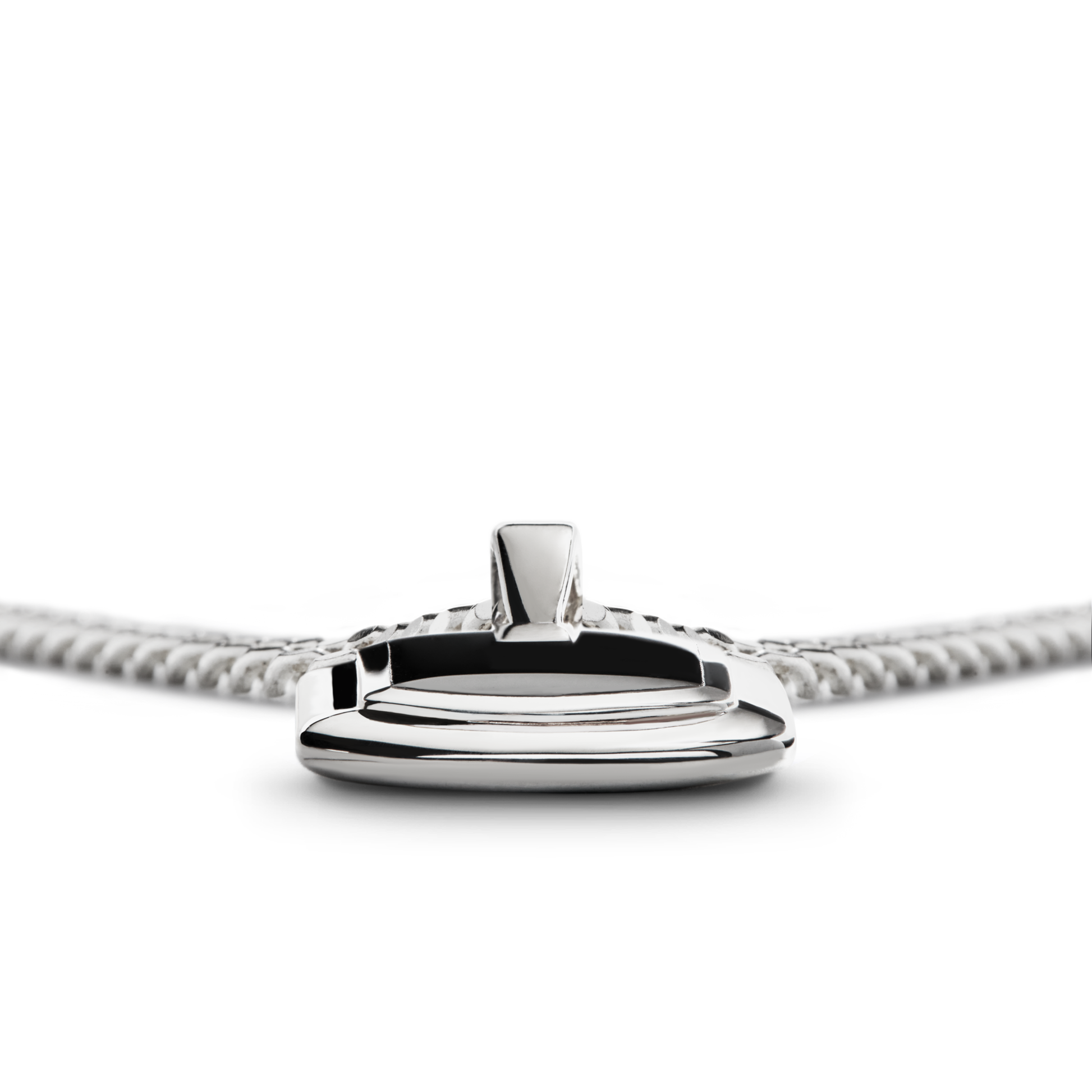 Onyx Tag Necklace - Sterling Silver