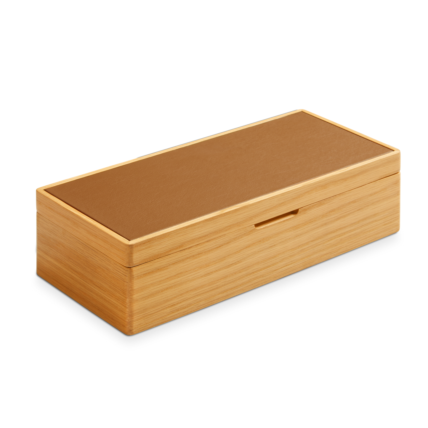 4 Slot Watch Box - Oak / Tan