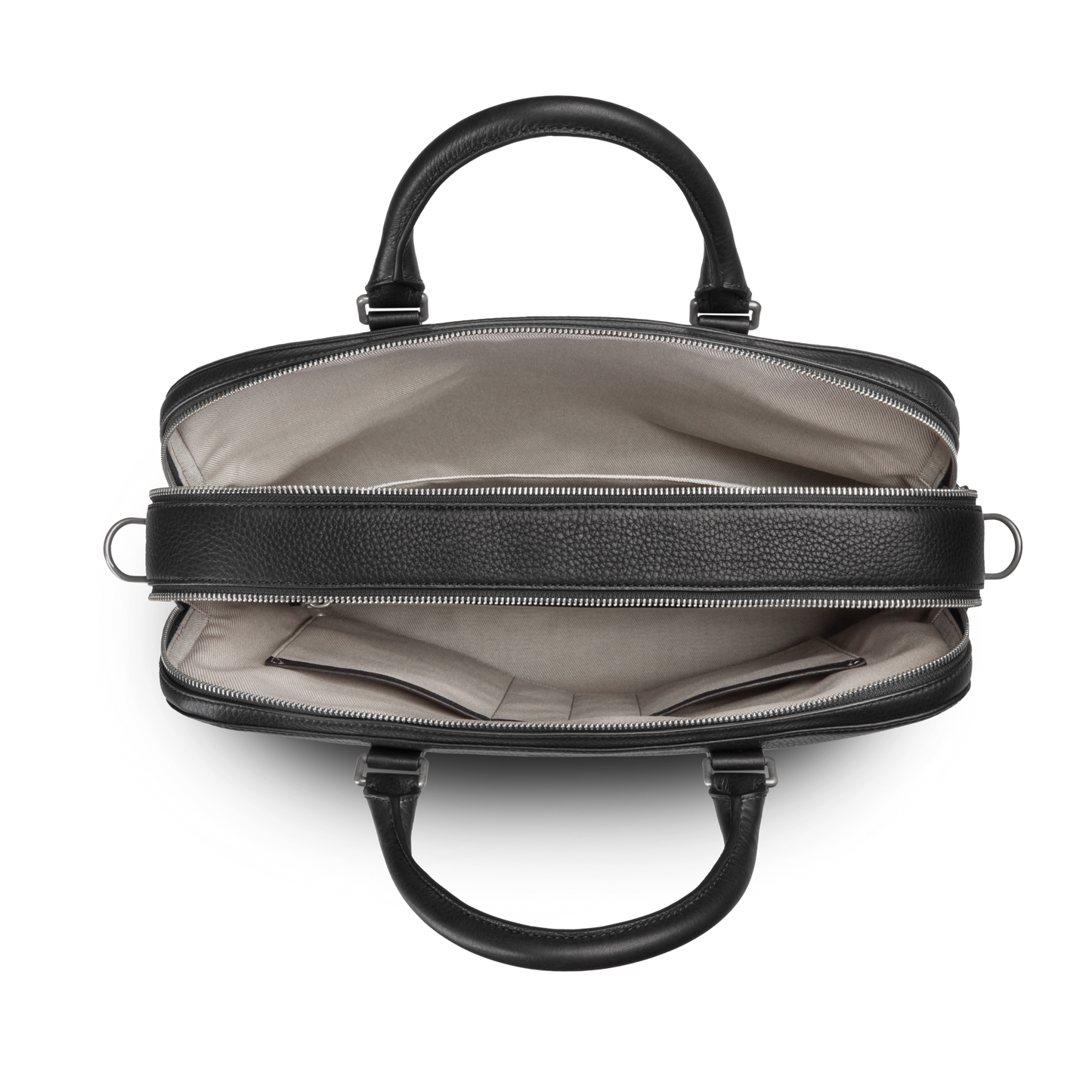 Double Zip Briefcase - Black