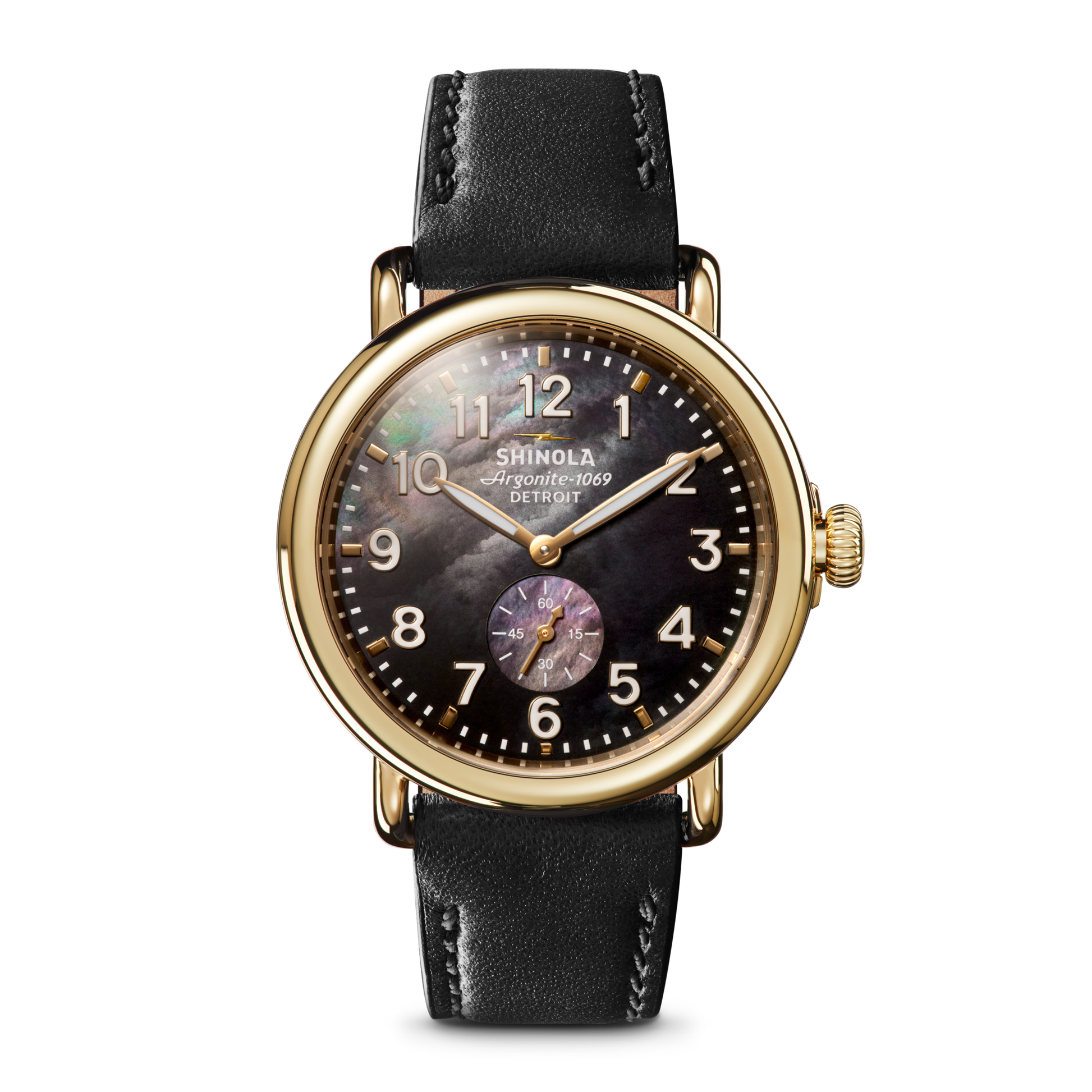 Runwell Watch - Black Mother of Pearl