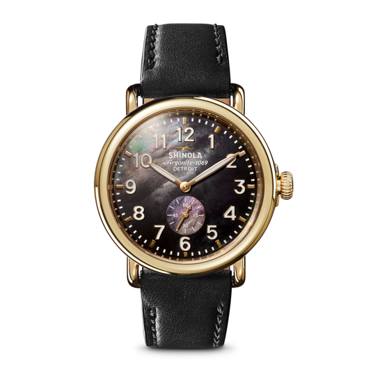 Runwell Watch - Black Mother of Pearl