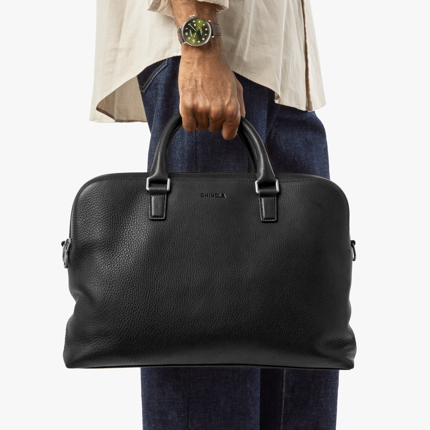 Double Zip Briefcase - Black