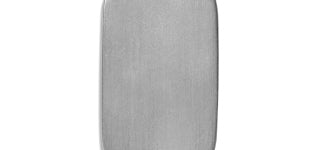 The Shinola Tag Curb Chain Necklace in sterling silver is displayed against a white background. With its plain, smooth dog tag-inspired pendant and curb chain, it offers a sleek and minimalistic design.