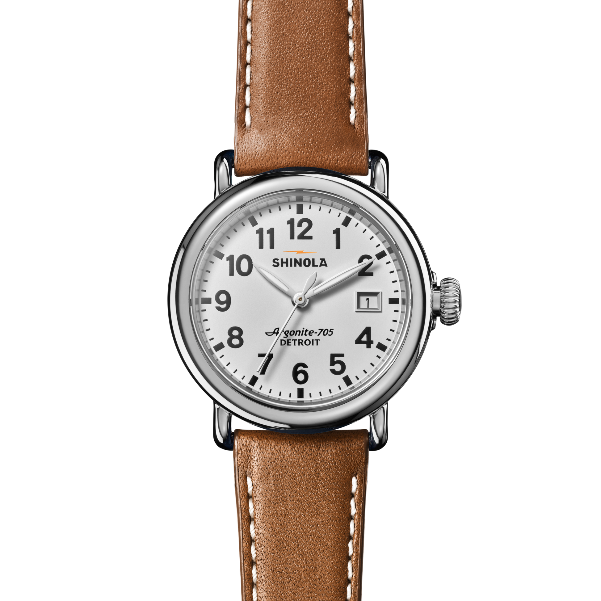 Runwell Watch - White Tan Leather Strap