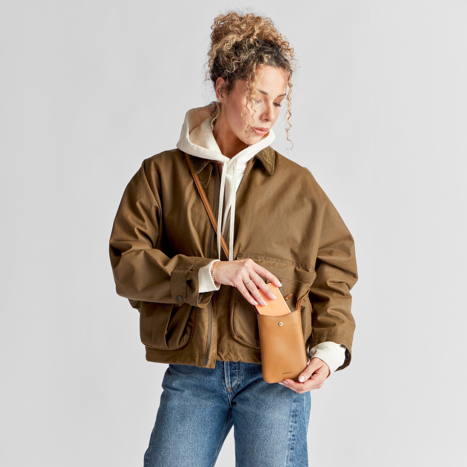 Bixby Phone Crossbody - Tan