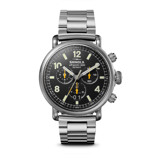 Runwell Chronograph West Wind Watch Gift Set with Additional Strap - Black