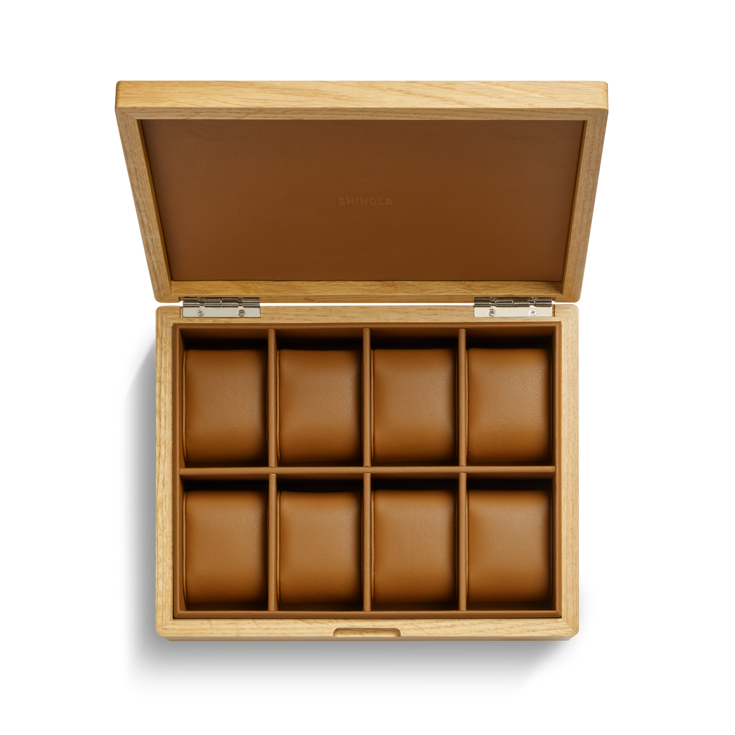 8 Slot Watch Box - Oak / Tan