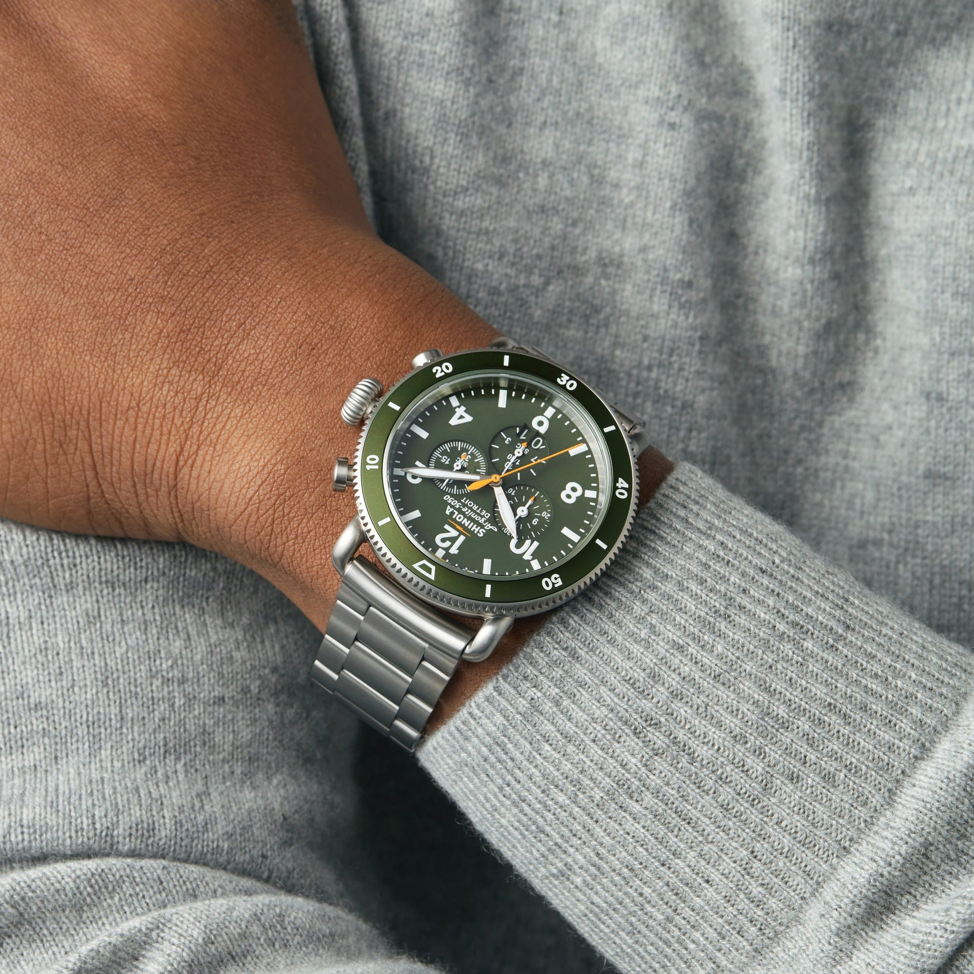 Runwell Sport Chronograph Watch - Dark Olive