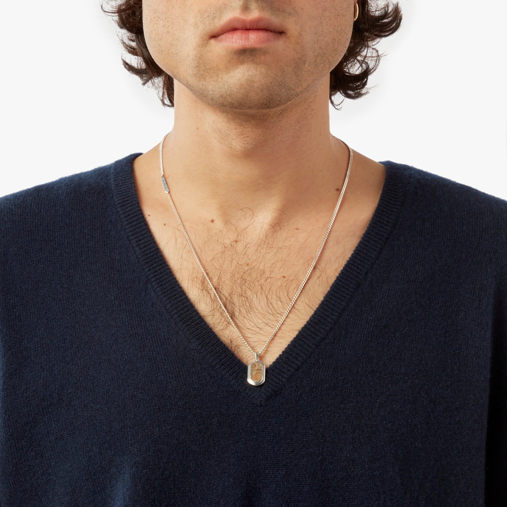 Petoskey Tag Necklace - Sterling Silver