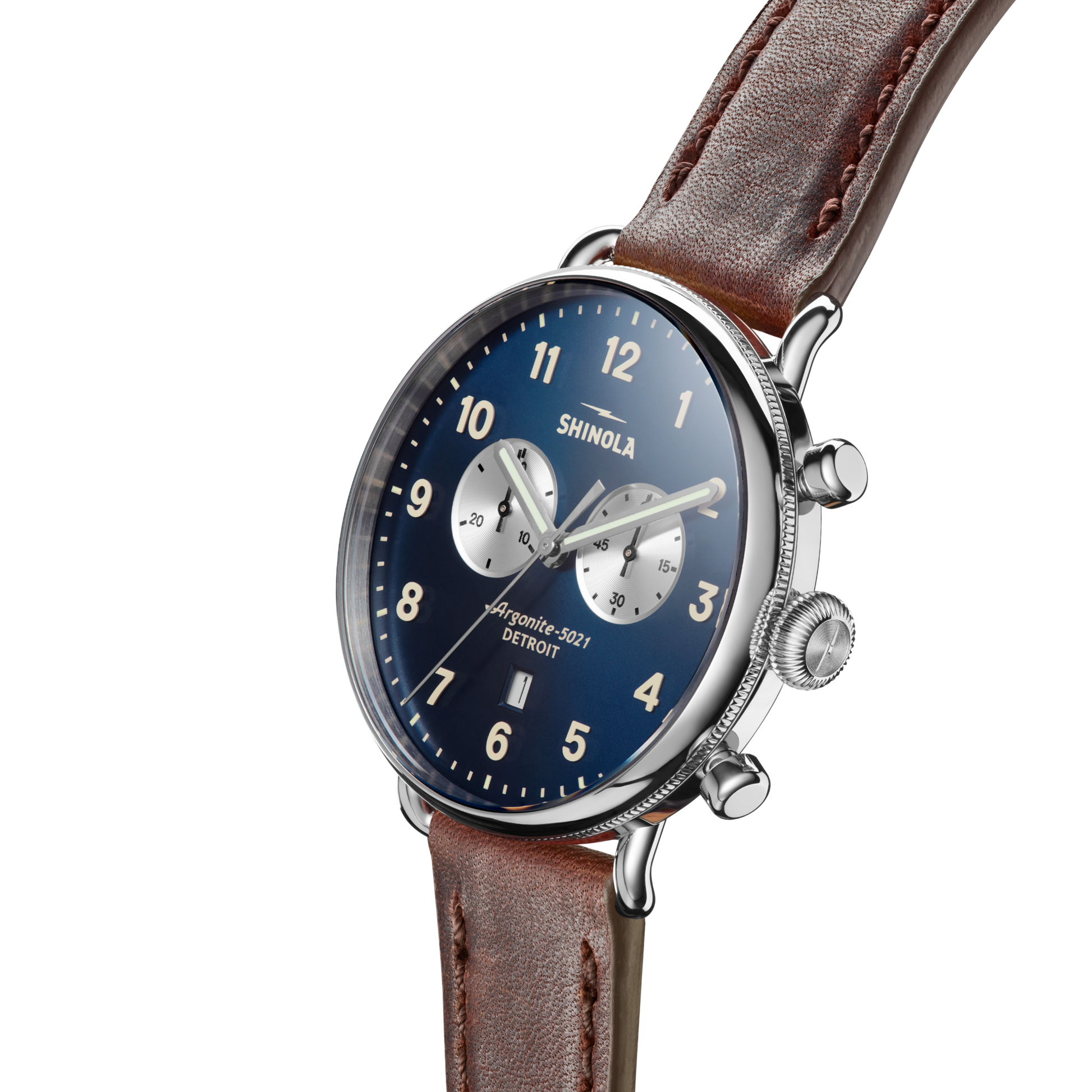 Canfield Chronograph Watch - Cattail Leather Strap