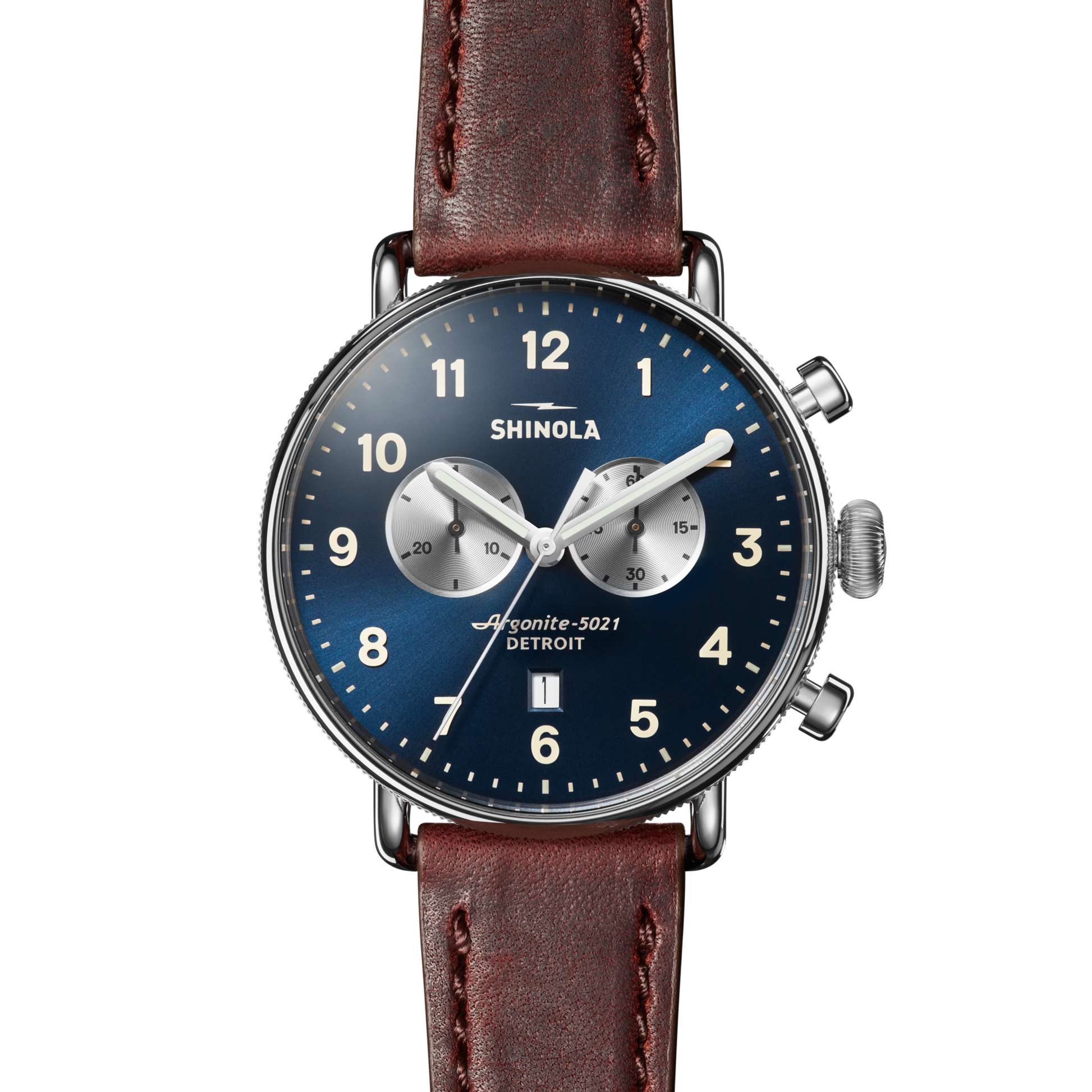 Canfield Chronograph Watch - Cattail Leather Strap