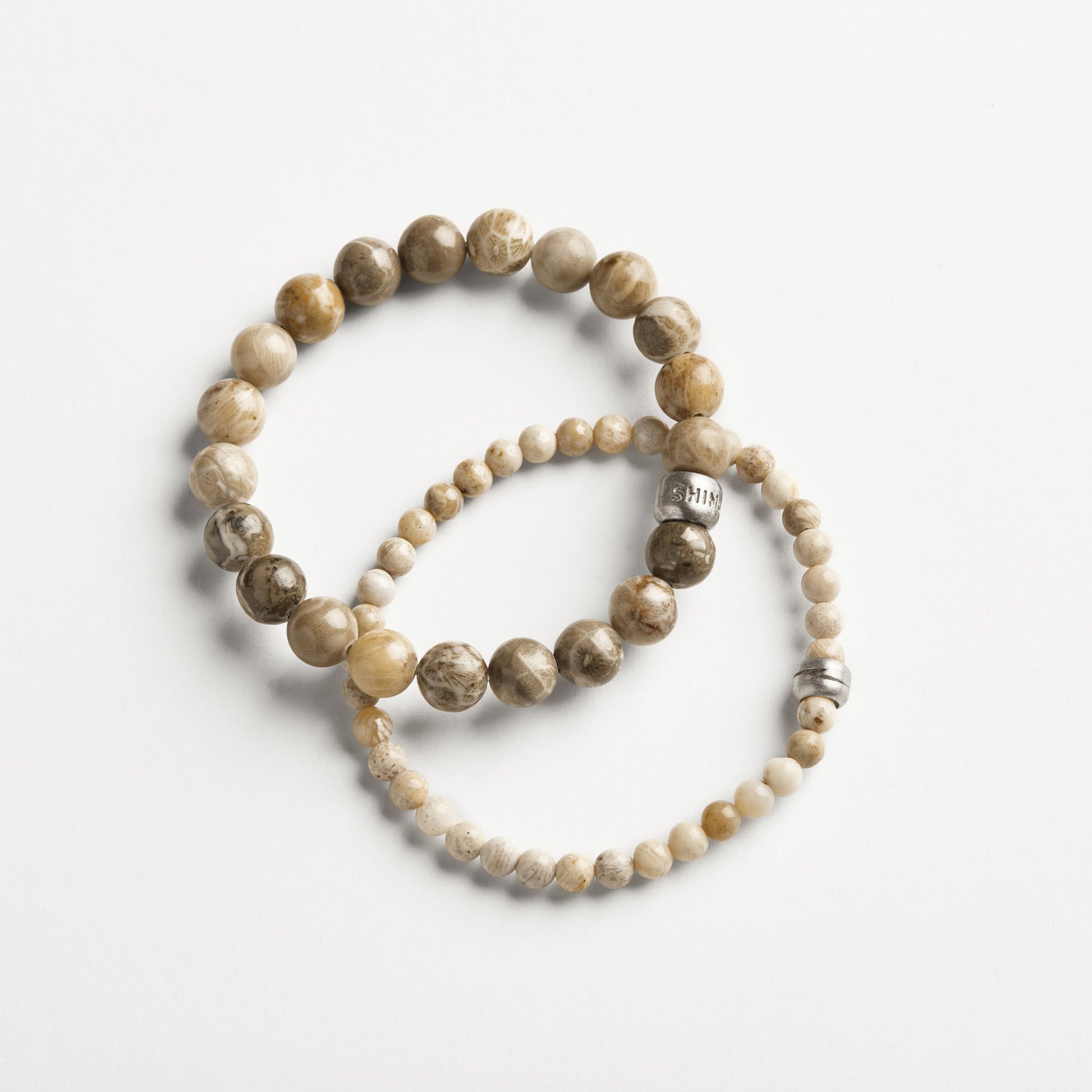 8mm Beaded Petoskey Bracelet - Petoskey