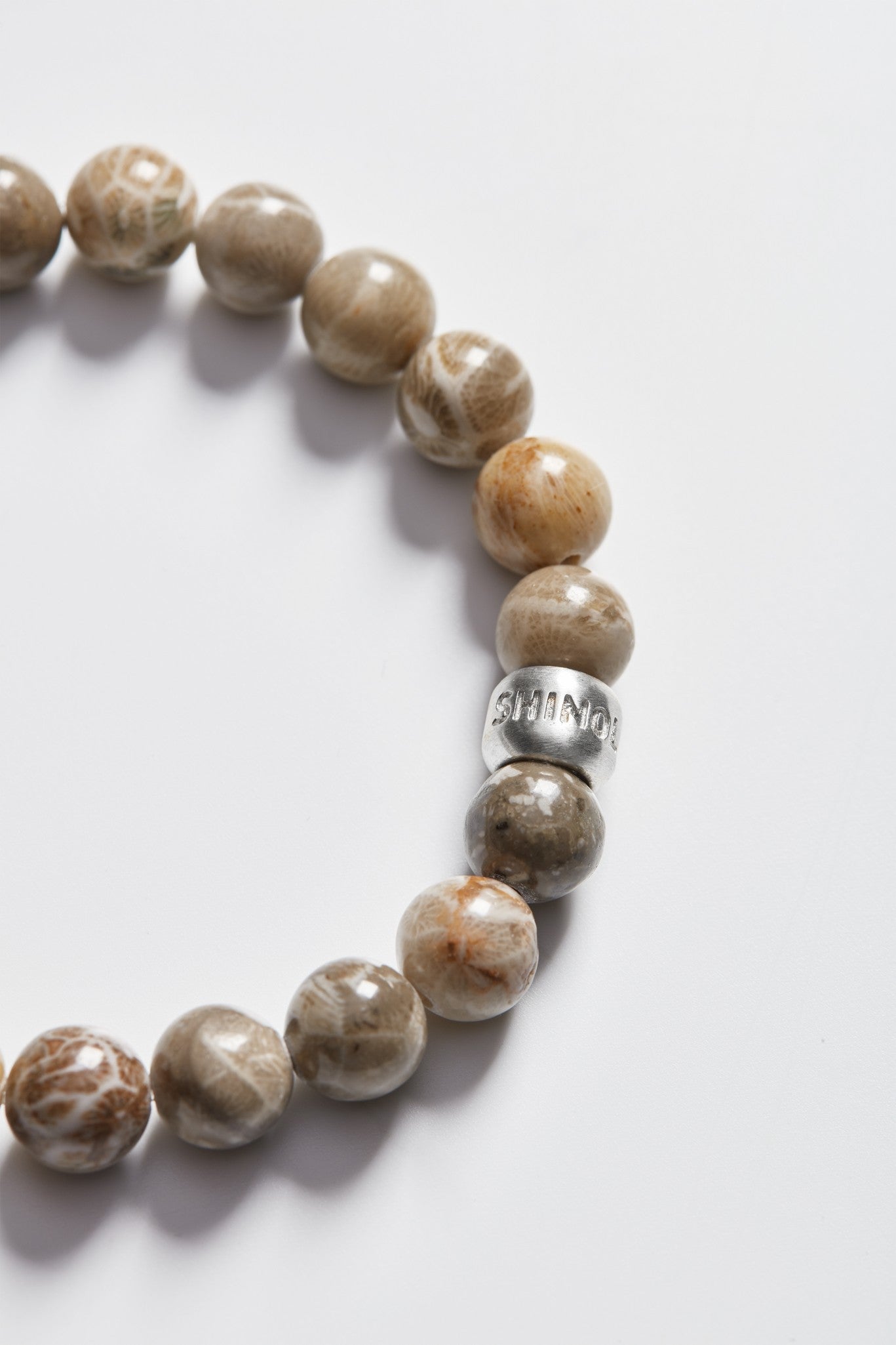 8mm Beaded Petoskey Bracelet - Petoskey