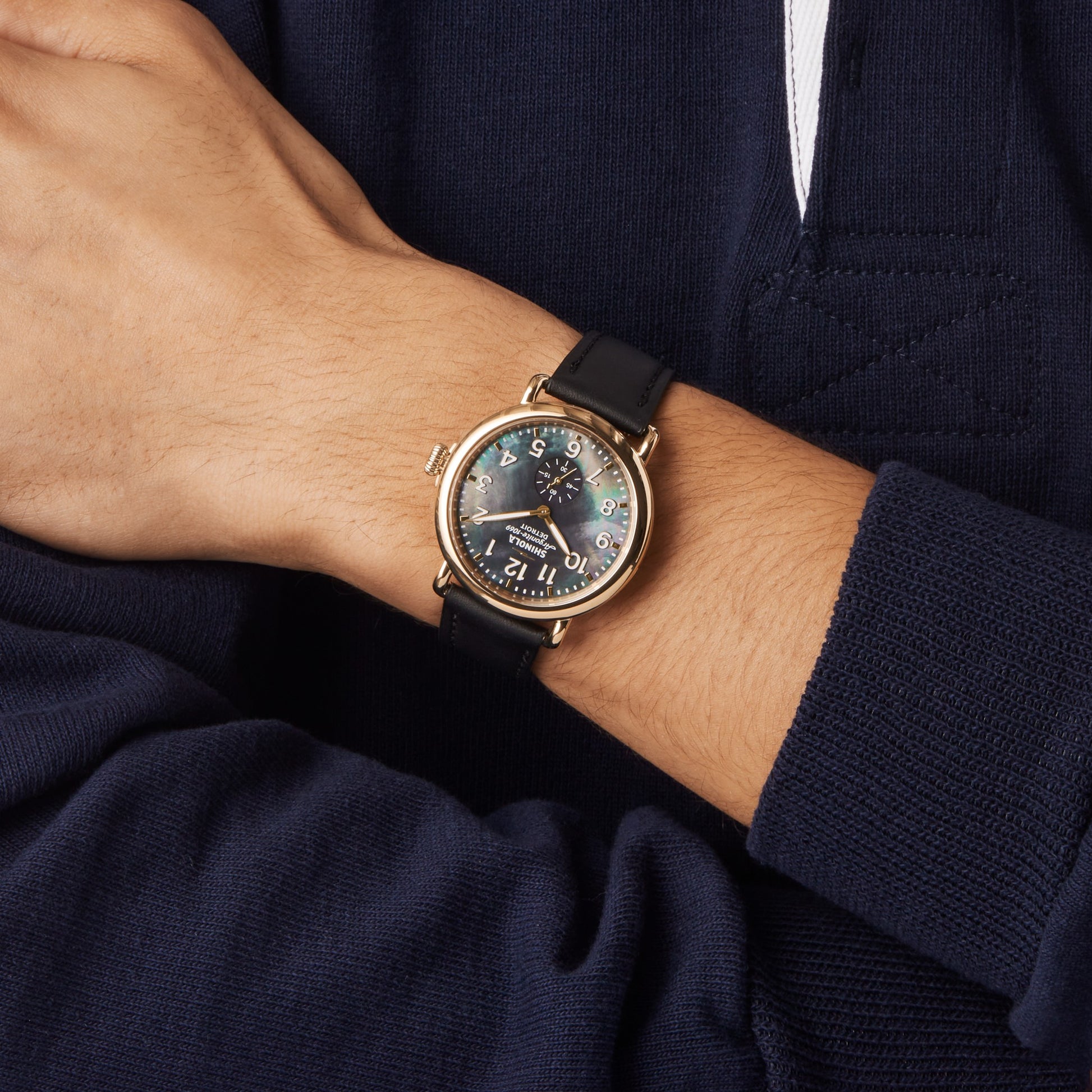 Runwell Watch - Black Mother of Pearl