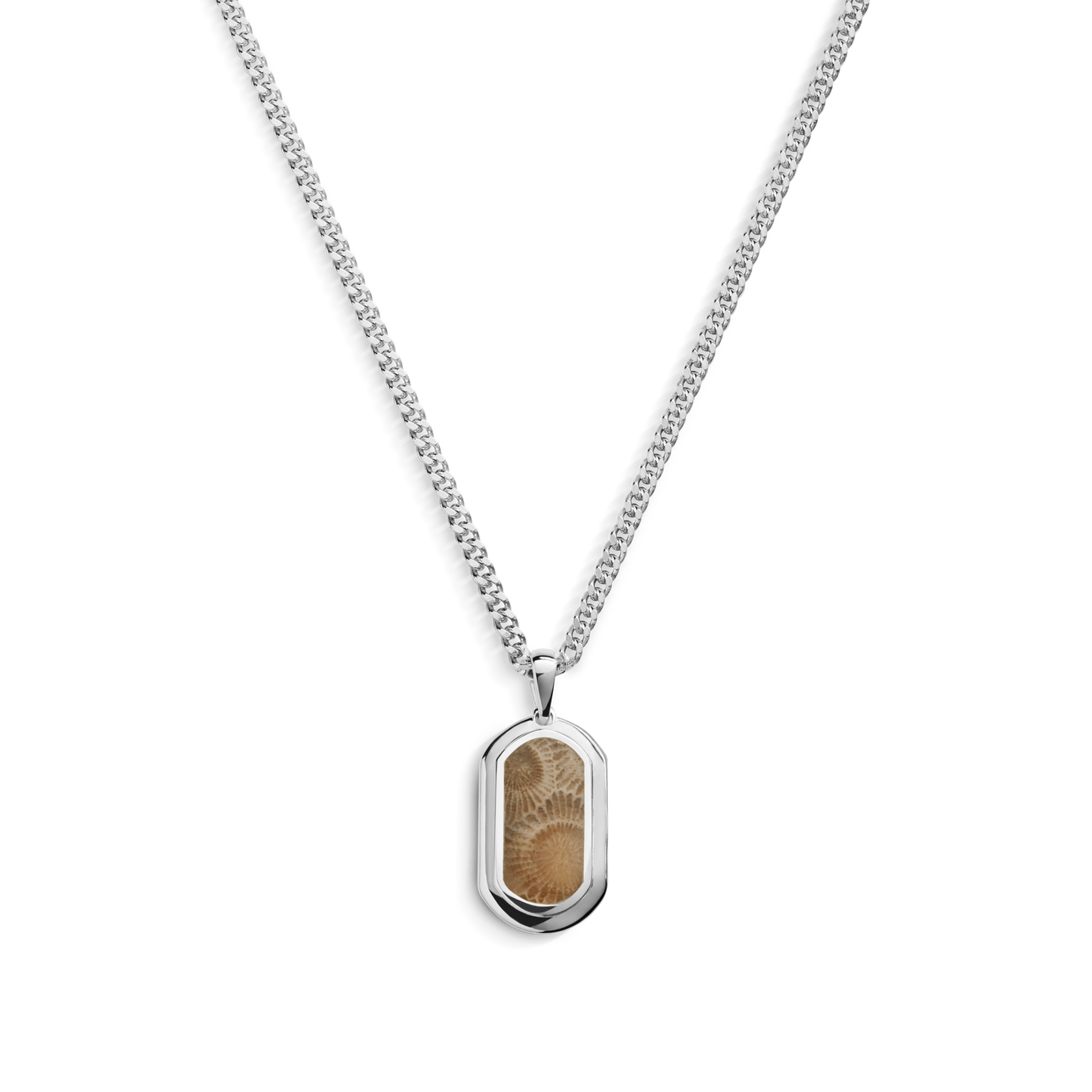 Petoskey Tag Necklace - Sterling Silver