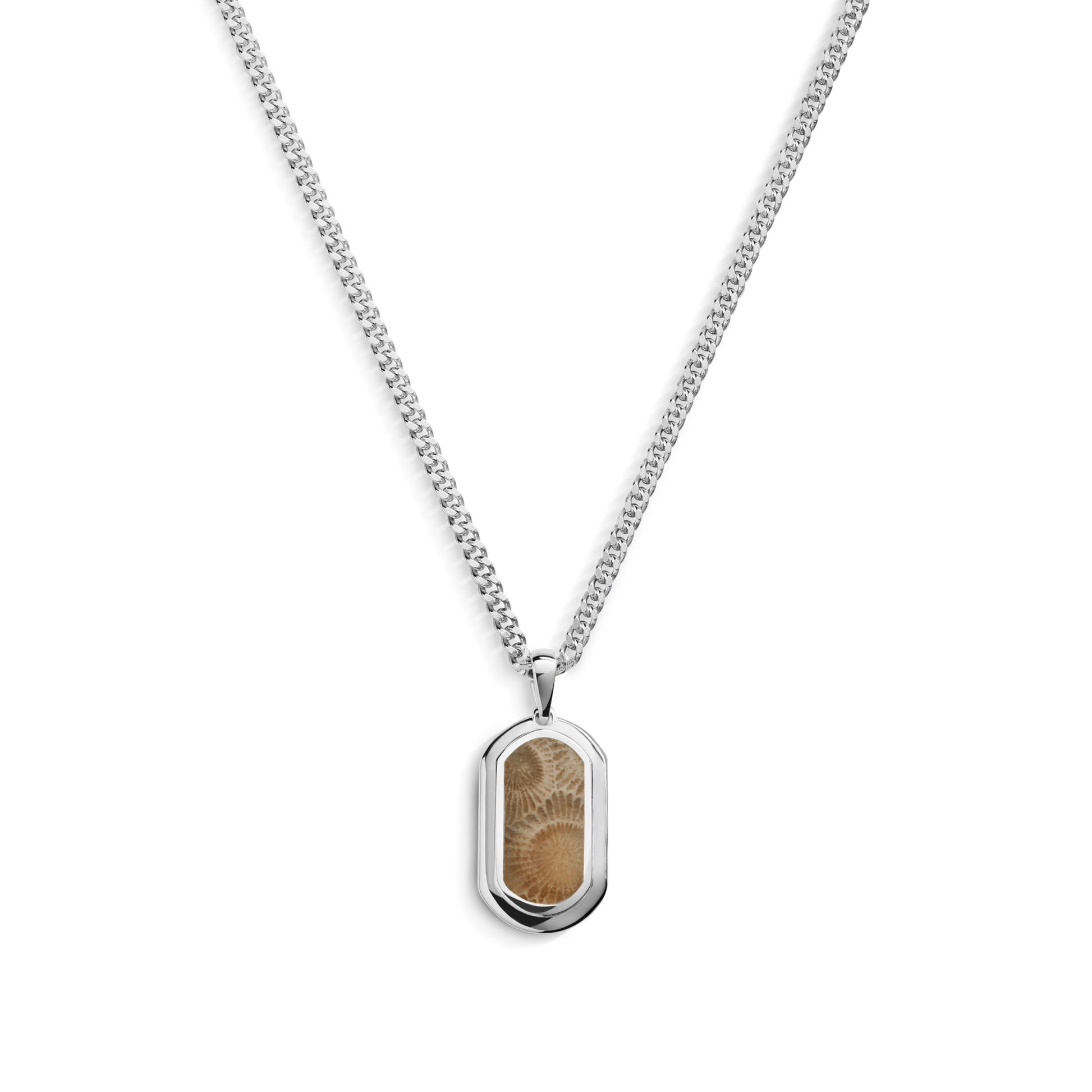 Petoskey Tag Necklace - Sterling Silver