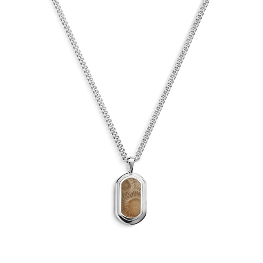 Petoskey Tag Necklace - Sterling Silver