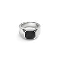 Octagonal Onyx Signet Ring - Sterling Silver