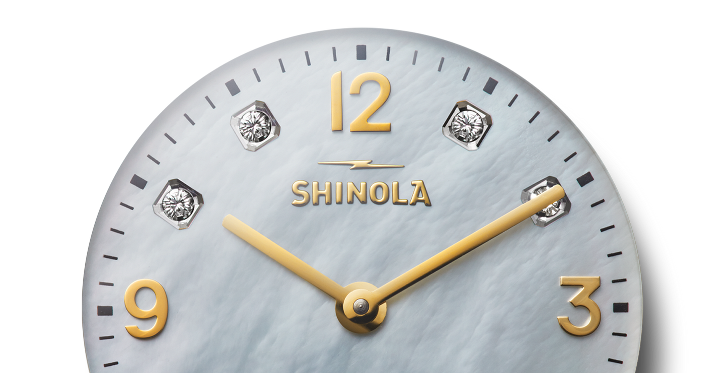 Diamond Derby Watch - White Mother of Pearl