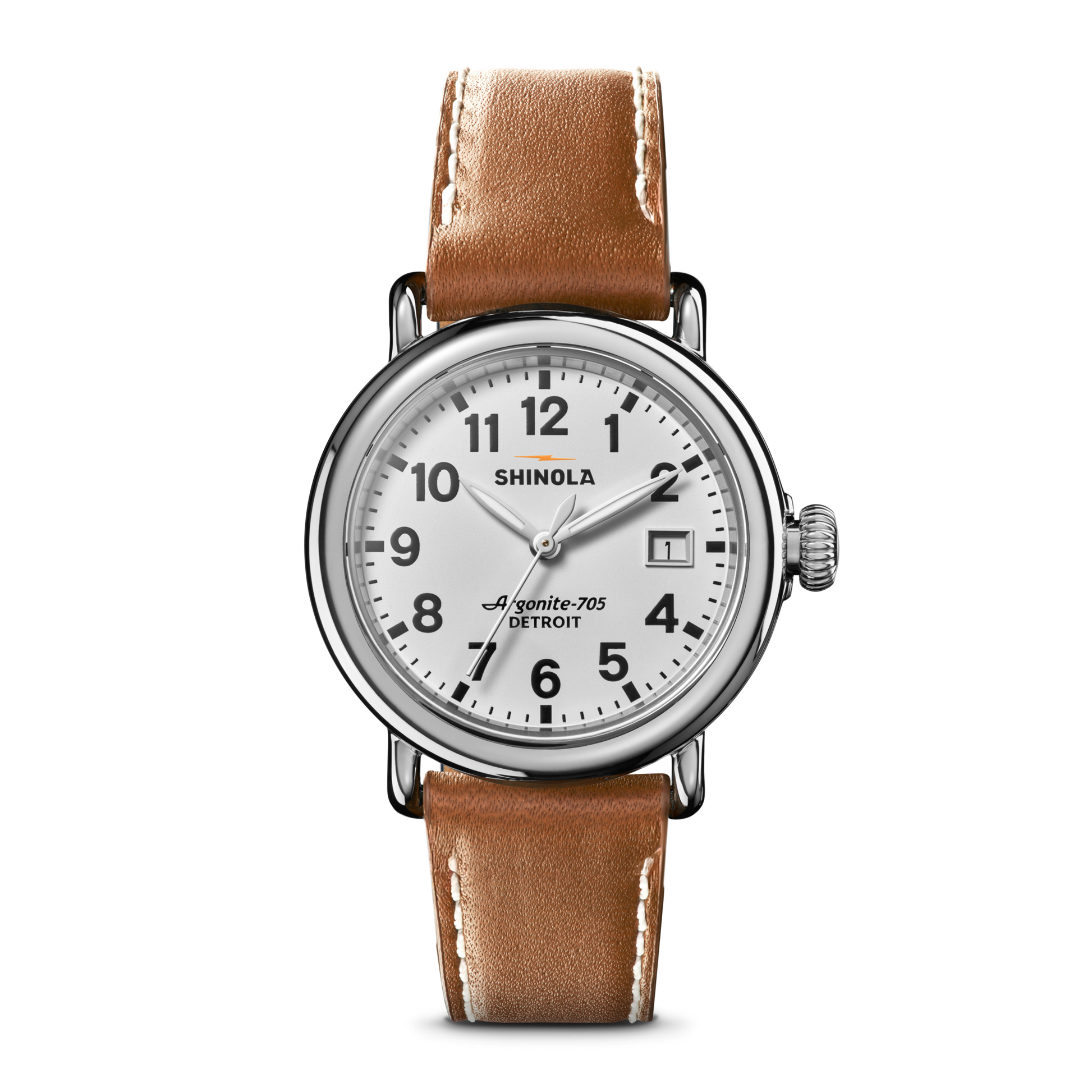Runwell Watch - White Tan Leather Strap