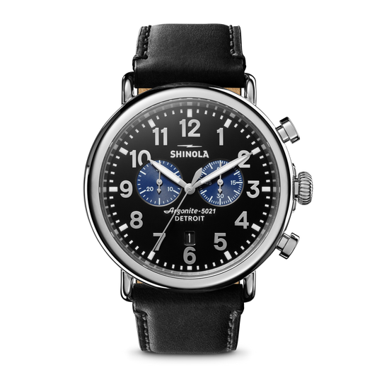 Runwell Chronograph Watch - Glossy Black