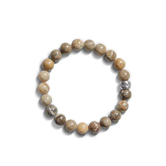 8mm Beaded Petoskey Bracelet - Petoskey