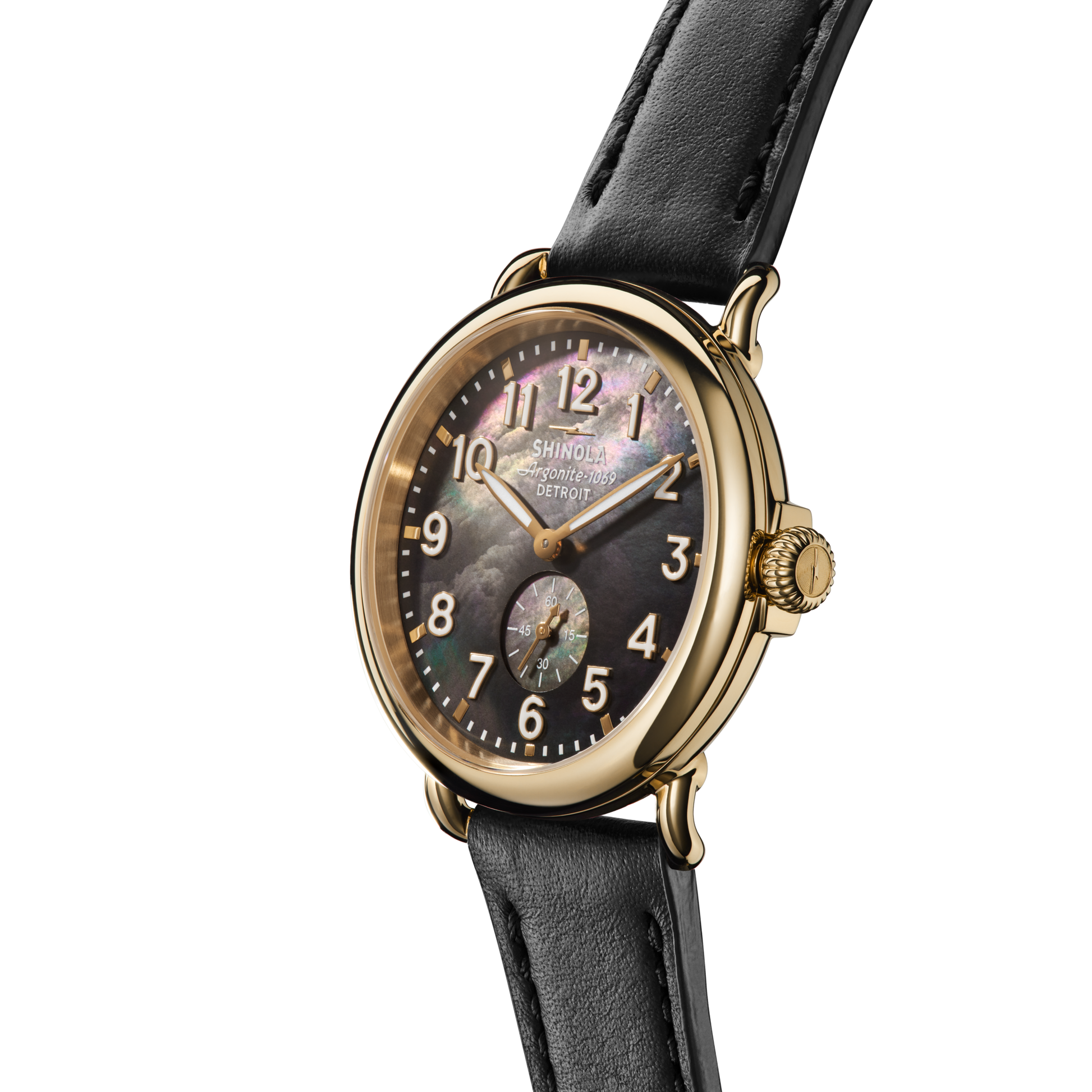 Runwell Watch - Black Mother of Pearl