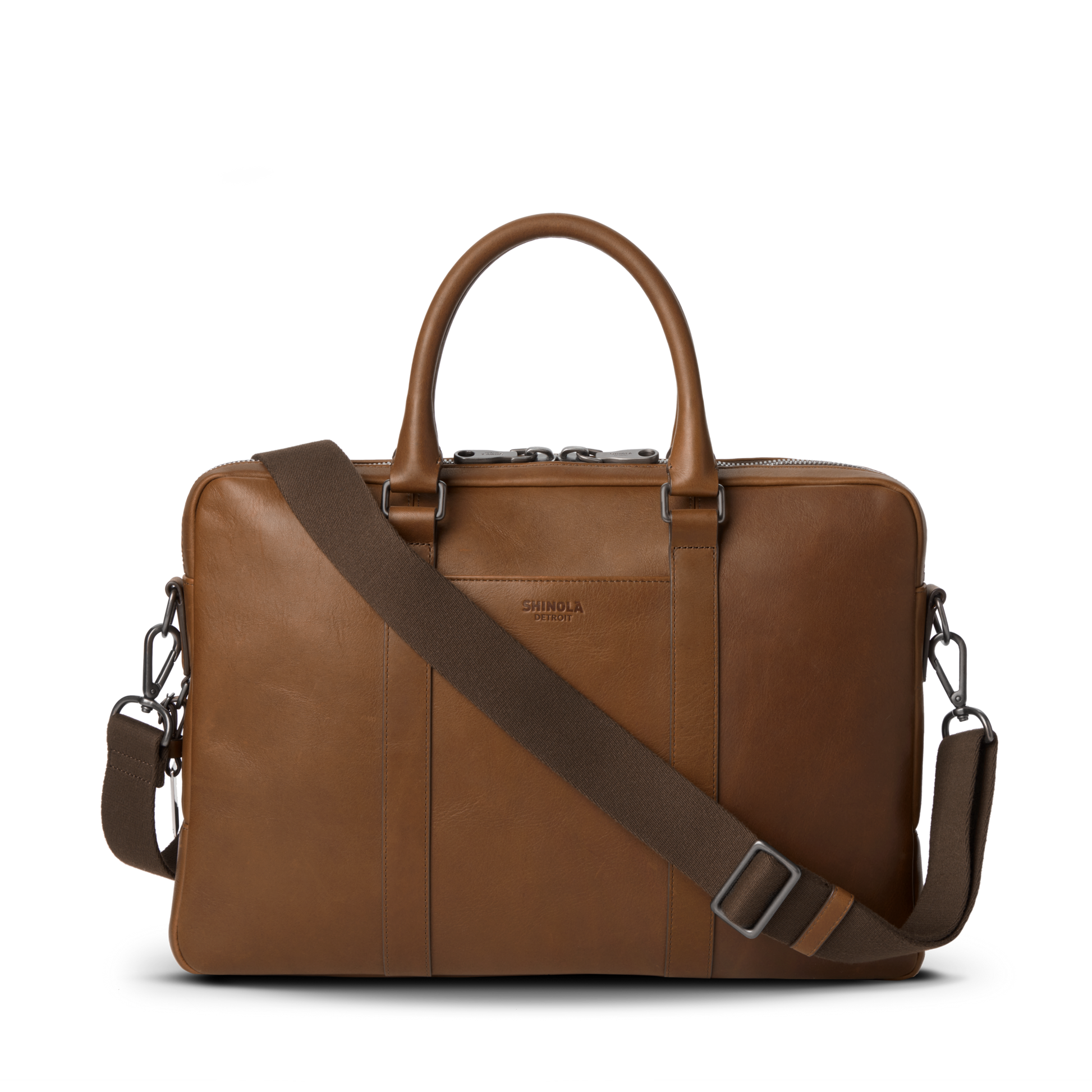 Computer Briefcase - Medium Brown