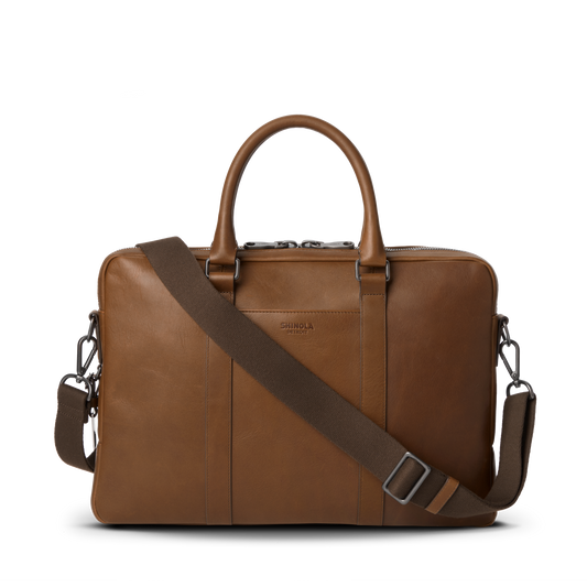 Computer Briefcase - Medium Brown