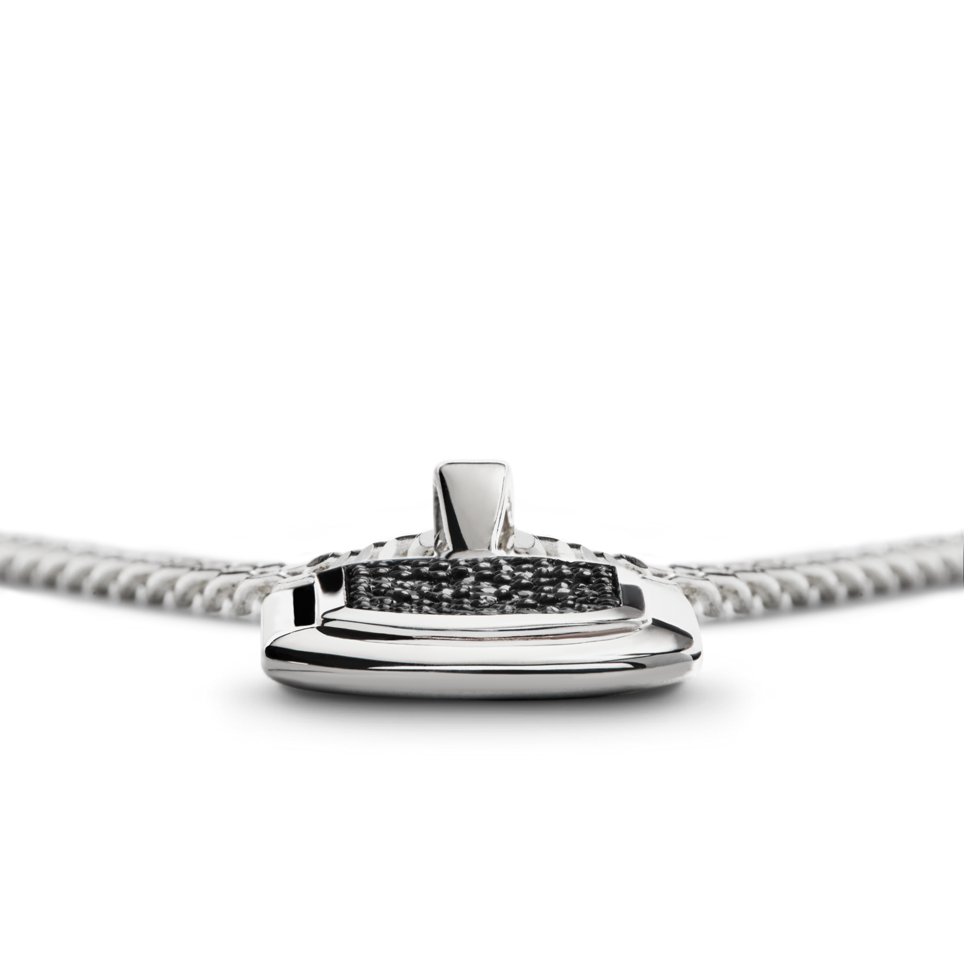 Onyx Tag Necklace - Sterling Silver