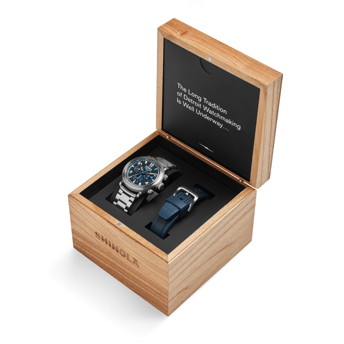 Runwell Chronograph West Wind Watch Gift Set with Additional Strap - Blue