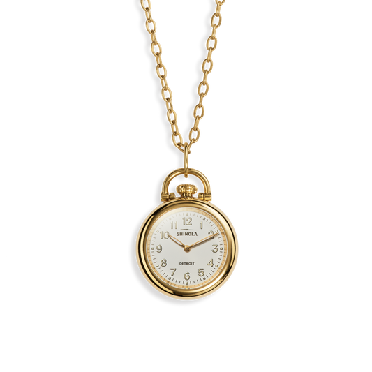Runwell Watch Pendant Necklace - White
