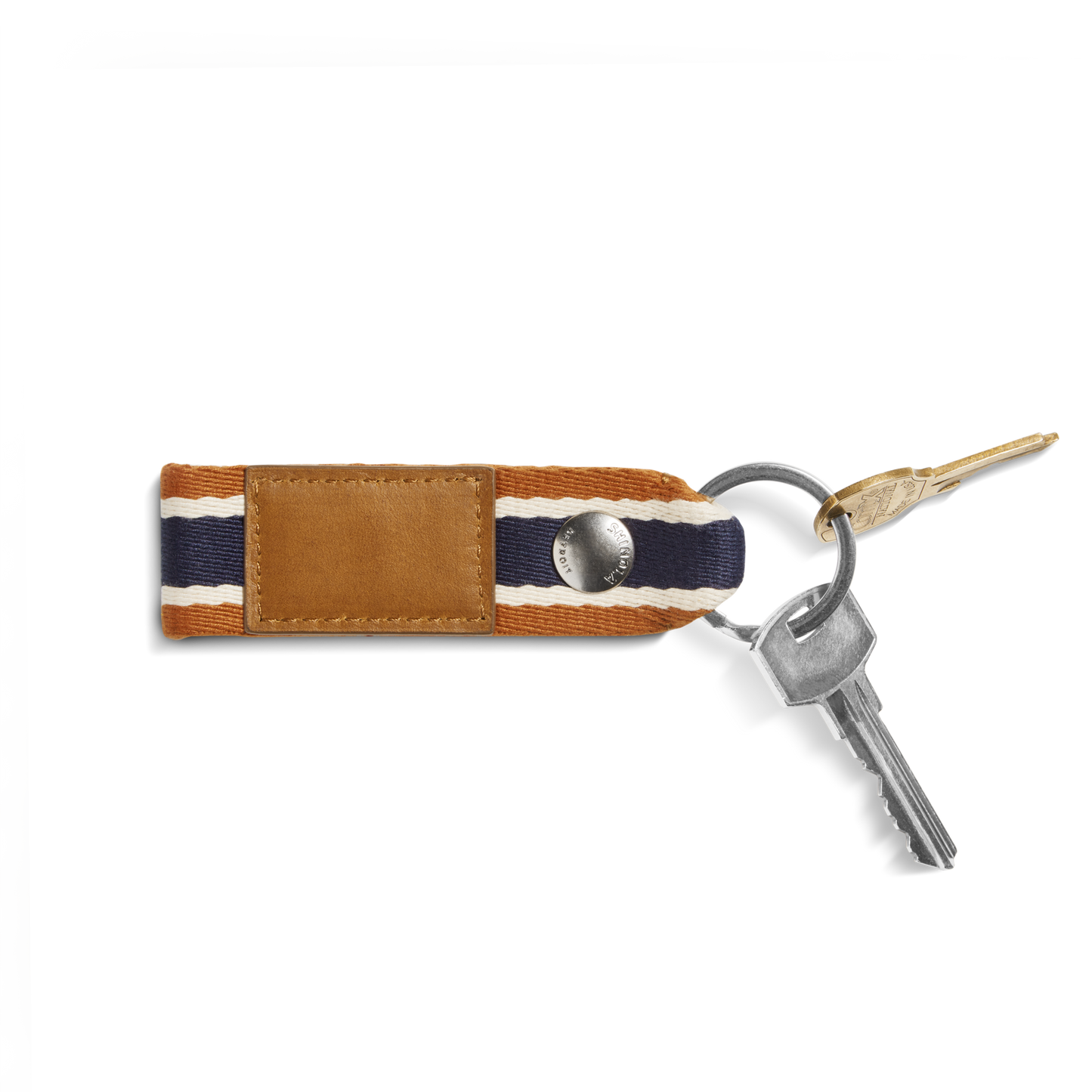Webbing Keychain - Brand Stripe / Tan